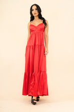 Red Strech Satin Solid Back Open Long Dress