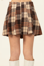 Brown Maybe Baby Checkered Skater Mini Skirt