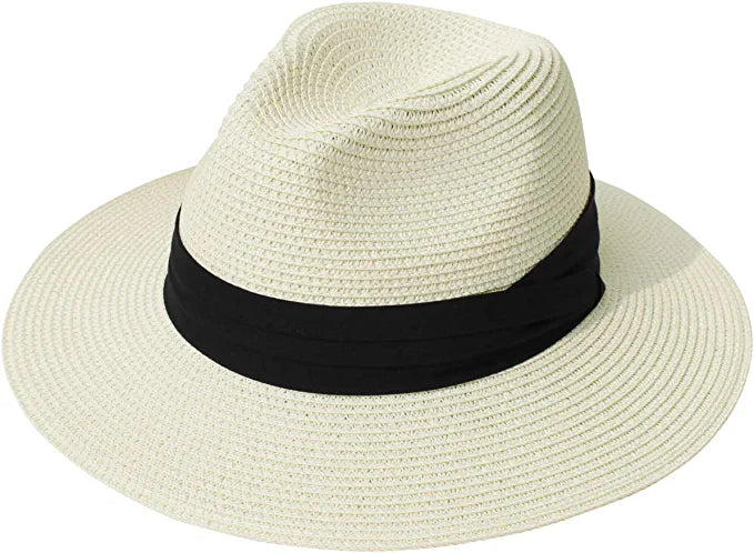 Beige Summer Banding Beach Straw Sunhat