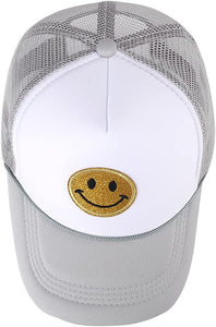 Summer Smiley Face Patch Two Tone Trucker Hat