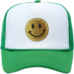 Summer Smiley Face Patch Two Tone Trucker Hat