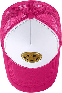 Summer Smiley Face Patch Two Tone Trucker Hat