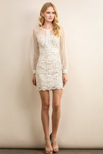 See-Through Mesh Long Sleeve Lace Dress