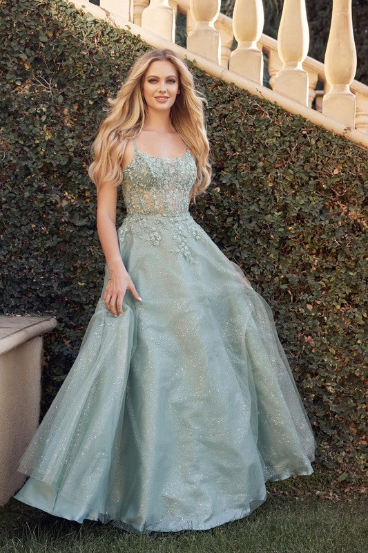 Sage Green Leaf Lace Gown With Corset Bodice Prom Gown Aquarius Brand Sage Green Leaf Lace Gown With Corset Bodice Prom Gown Aquarius Brand