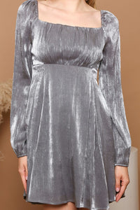 Grey One Shoulder Animal Print Mini Dress