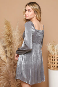 Grey One Shoulder Animal Print Mini Dress