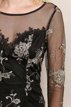 Floral See-Through Long Sleeve Mesh Dress