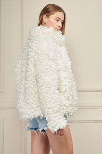 Off White Faux Fur Jacket