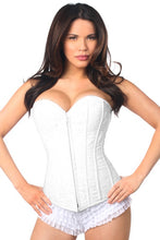 White Corset Made Of High Quality Satin With Lace Net Overlay