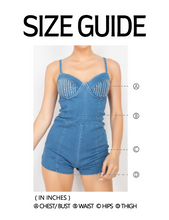 Medium Denim Button-Down Off-Shoulder Denim Jumpsuit