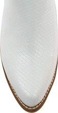 Snake White Arider Girl SISSY Pointed Toe Block Heel Mules