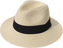 Khaki Summer Banding Beach Straw Sunhat