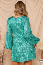Green Sequin Tiered Mini Dress