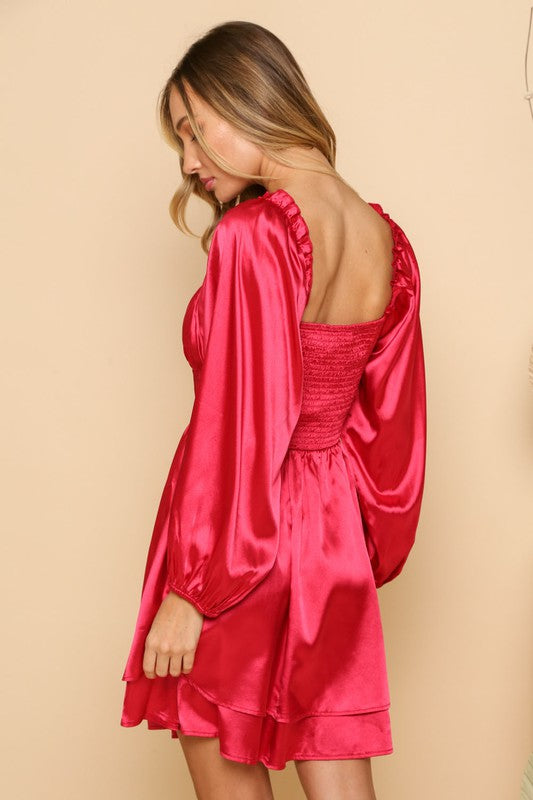 Red Satin Mini Dress Aquarius Brand Red Satin Mini Dress Aquarius Brand
