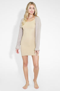 Stone 3/4 Sleeve Scoop Neck Dress