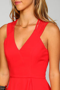 High Low Fit And Flare Wrap Dress