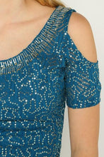 Sequin Body Dress with Silver Embellishment