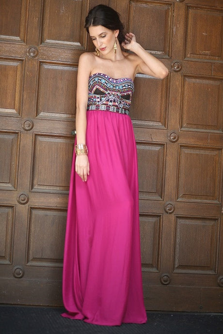 Pattern Top Long Dress