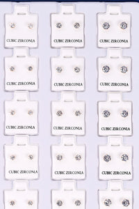 36Pair Gold Cubic Earring Set