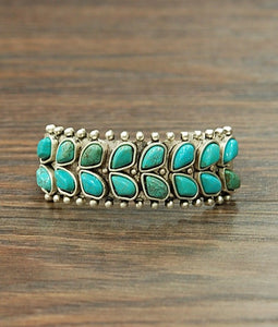 Natural Turquoise "c" Cuff Bracelet