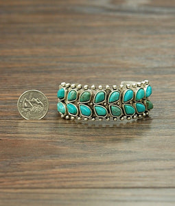 Natural Turquoise "c" Cuff Bracelet