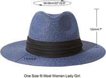 Dark Blue Summer Banding Beach Straw Sunhat