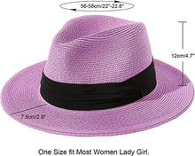 Purple Summer Banding Beach Straw Sunhat