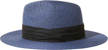 Dark Blue Summer Banding Beach Straw Sunhat