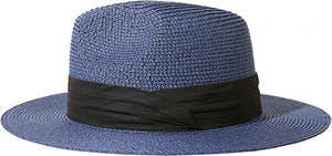 Dark Blue Summer Banding Beach Straw Sunhat