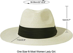 Beige Summer Banding Beach Straw Sunhat