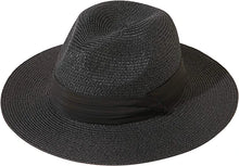 Black Summer Banding Beach Straw Sunhat
