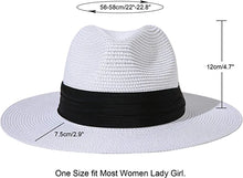 White Summer Banding Beach Straw Sunhat