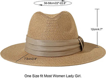 B- Brown Summer Banding Beach Straw Sunhat