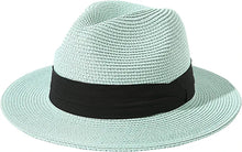 Mint Green Summer Banding Beach Straw Sunhat