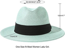 Mint Green Summer Banding Beach Straw Sunhat