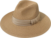 B- Brown Summer Banding Beach Straw Sunhat
