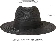 Black Summer Banding Beach Straw Sunhat