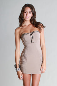 Stud Beaded Tube Dress