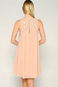 Pink High Waist Dress