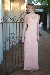 Pink Lace Long Dress