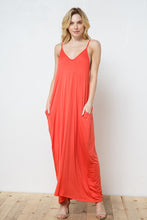 Orange Knit Open Shoulder V Neck Harem Maxi Dress