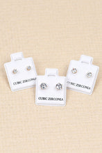 36Pair Gold Cubic Earring Set