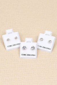 36Pair Gold Cubic Earring Set