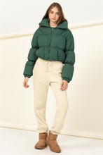 Hunter Green Chill With Me Long-sleeve Puffer Jacket