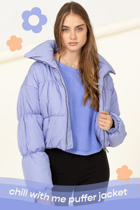 Light Purple Chill With Me Long-sleeve Puffer Jacket