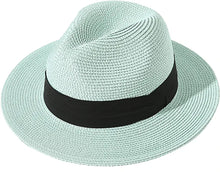 Mint Green Summer Banding Beach Straw Sunhat