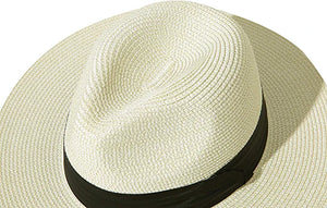Beige Summer Banding Beach Straw Sunhat