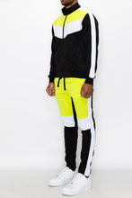 F.Yellow Men's Color Block Track Set