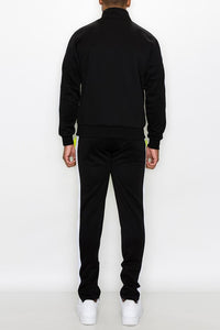F.Yellow Men's Color Block Track Set