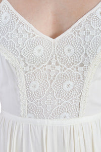 Lace Trim Open Back Long Dress